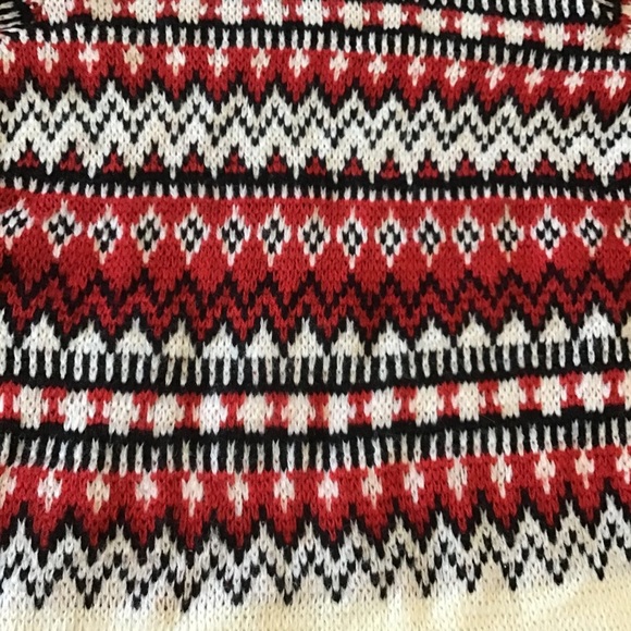 Kandel Nordic Knit Cream Black Red Wool Sweater - Picture 4 of 4